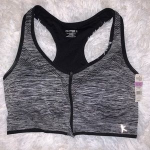 Zip up sports bra